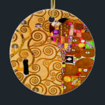 Adorno De Cerámica Gustav Klimt Tree of Life<br><div class="desc">Ornamento con el mural de Gustav Klimt The Tree of Life, The Stoclet Frieze (1905-1911). Consta de tres mosaicos: The Expectation, Knight y The Embrace. Se representa a una hermosa mujer, un árbol dorado y dos amantes en un abrazo. Un regalo maravilloso para los amantes del arte Art Nouveau y...</div>