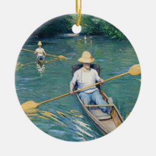 Adorno De Cerámica Gustave Caillebotte - Barcas en el Yerres