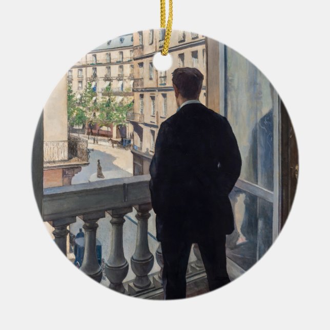 Adorno De Cerámica Gustave Caillebotte - Hombre en la ventana (Frente)