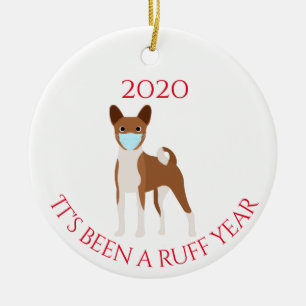 Adorno De Cerámica Ha sido un año duro perro Basenji Hound 2020