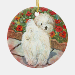 Adorno De Cerámica Habanés y cachorros