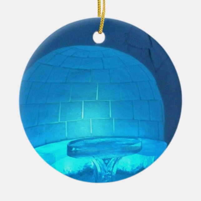 Adorno De Cerámica Habitación Igloo en Hotel de Glace, Quebec, Canadá (Frente)