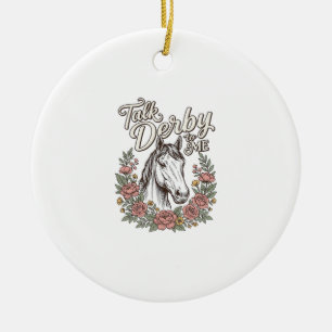 Adorno De Cerámica Habla Derby Conmigo Camisa Floral Caballo Vintage_