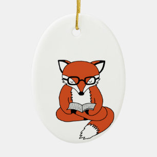 Adorno De Cerámica Habla fox reading book