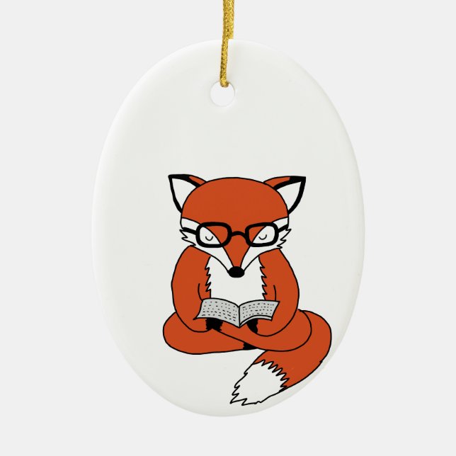Adorno De Cerámica Habla fox reading book (Frente)