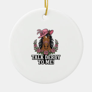 Adorno De Cerámica Háblame de Derby Diseño Vintage Caballo Rosa Derby