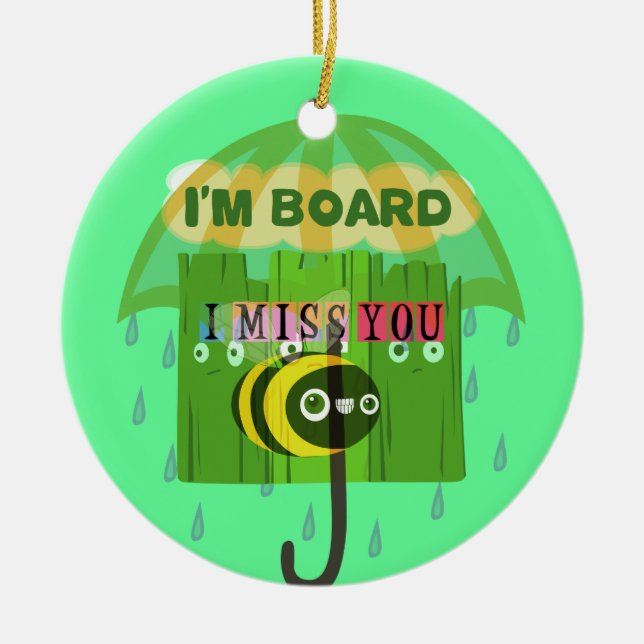 Adorno De Cerámica Hablando en sentido amplio, te extraño (Frente)