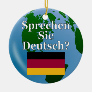 Adorno De Cerámica ¿Hablas alemán? Bandera y globo