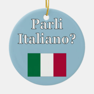 Adorno De Cerámica ¿Hablas italiano en italiano? Bandera