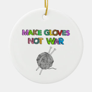 Adorno De Cerámica Hacer guantes no guerra