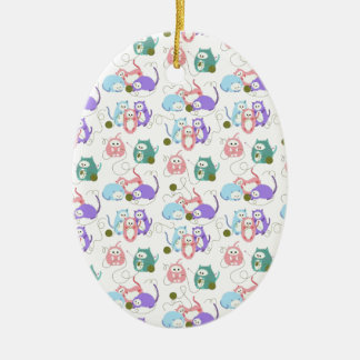 Adorno De Cerámica ¡Hacer punto de 3 el pequeño gatitos!