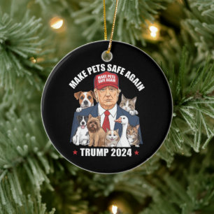 Adorno De Cerámica Hacer que las Mascotas Sean Seguras de Nuevo Trump