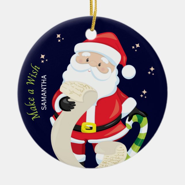 Adorno De Cerámica hacer un deseo con santa (Frente)