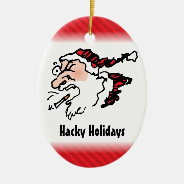 Adorno De Cerámica Hackin Santa Funny Personalizado (Frente)