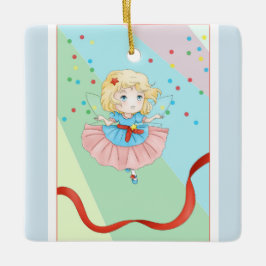 Adorno De Cerámica Hada de Navidad Adorable