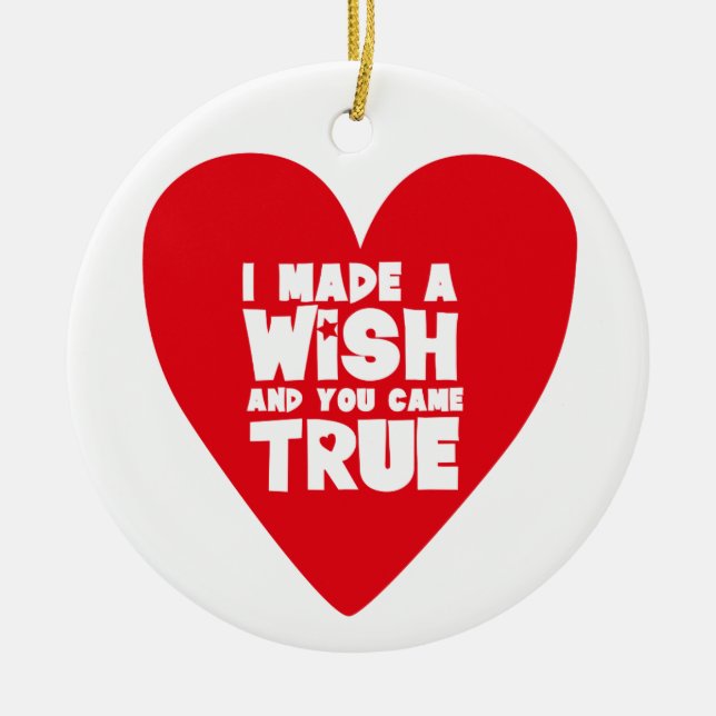 Adorno De Cerámica HAGO UN WISH Love Heart (Frente)