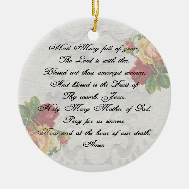 Adorno De Cerámica Hail Mary Prayer (Frente)