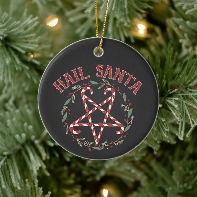 Adorno De Cerámica Hail Satan Navidades Krampus Xmas Devil Candy (Árbol)