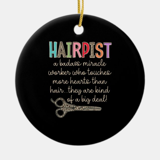 Adorno De Cerámica Hairapist Hairdresser Definición Funny Hair St (Frente)