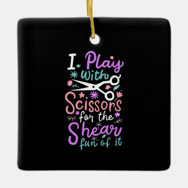 Adorno De Cerámica Hairdresser Hairstylist Gift (Anverso)