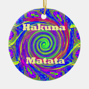 Adorno De Cerámica Hakuna Matata - Diseño con colores vibrantes