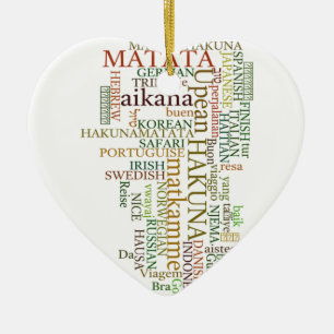 Adorno De Cerámica Hakuna Matata Global Word Cloud Art