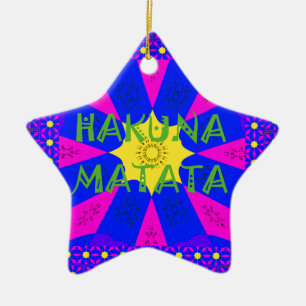 Adorno De Cerámica Hakuna Matata Hermosos Colores de Diseño Increíble