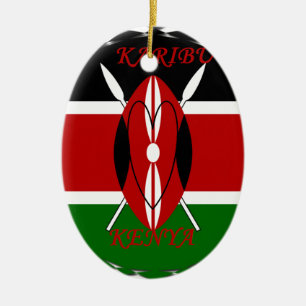 Adorno De Cerámica Hakuna matata Karaibu Kenya