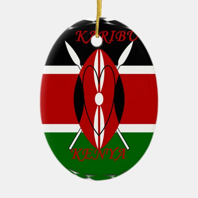 Adorno De Cerámica Hakuna matata Karaibu Kenya (Frente)