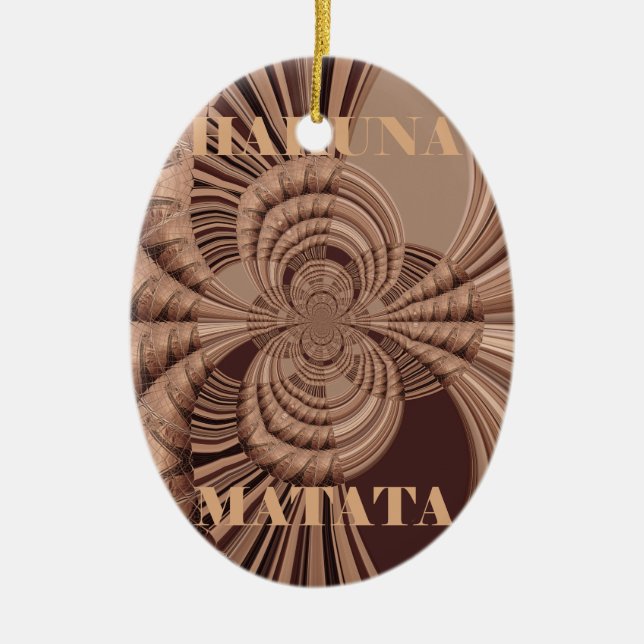 Adorno De Cerámica Hakuna Matata Kenya Giraffe Safari tejida Sourveni (Frente)