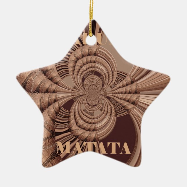 Adorno De Cerámica Hakuna Matata Kenya Giraffe Safari tejida Sourveni (Frente)