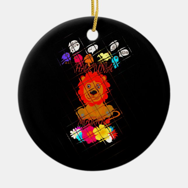 Adorno De Cerámica Hakuna Matata lindo bebé rey (Frente)