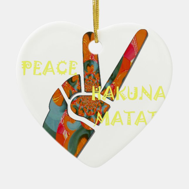 Adorno De Cerámica Hakuna Matata Paz (Frente)