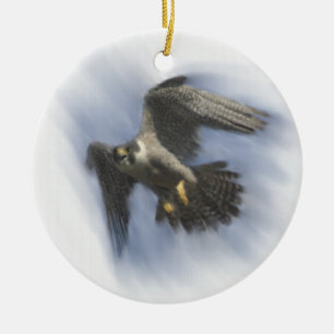 Adorno De Cerámica Halcón de peregrino en vuelo