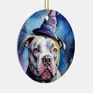 Adorno De Cerámica Halloween American Staffordshire Con Calabazas