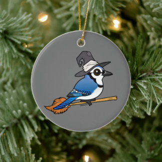 Adorno De Cerámica Halloween Birdorable Blue Jay Witch