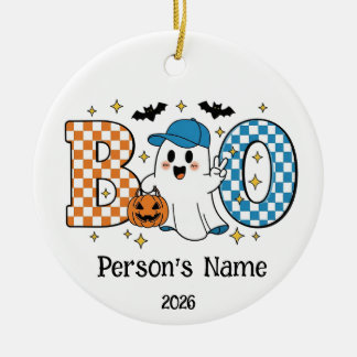 Adorno De Cerámica Halloween BOO personalizable