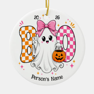 Adorno De Cerámica Halloween BOO personalizable