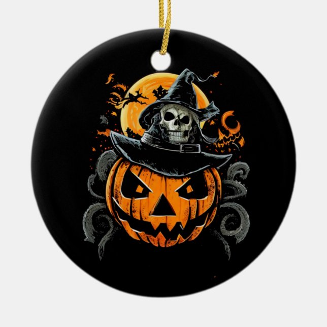 Adorno De Cerámica Halloween/calabaza/otoño/otoño (Frente)