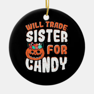 Adorno De Cerámica Halloween Comerciará Hermana Por Candy