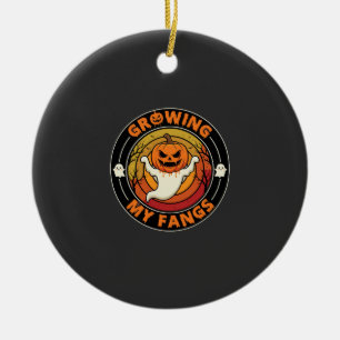 Adorno De Cerámica Halloween Creciendo Mis Colmillos Fantasma Calabaz