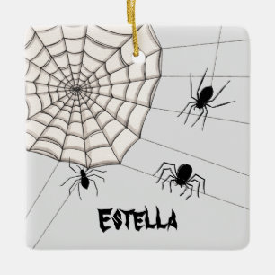 Adorno De Cerámica Halloween de arañas espeluznantes personalizadas