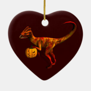 Adorno De Cerámica Halloween Dilophosaurus