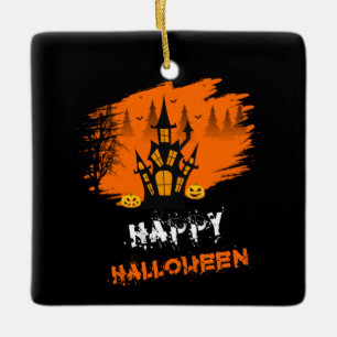 Adorno De Cerámica Halloween Feliz cumpleaños de Halloween