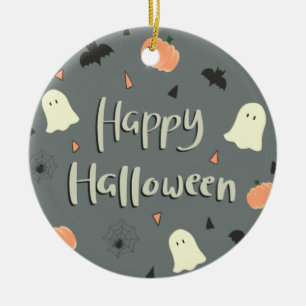 Adorno De Cerámica Halloween Feliz y espeluznante