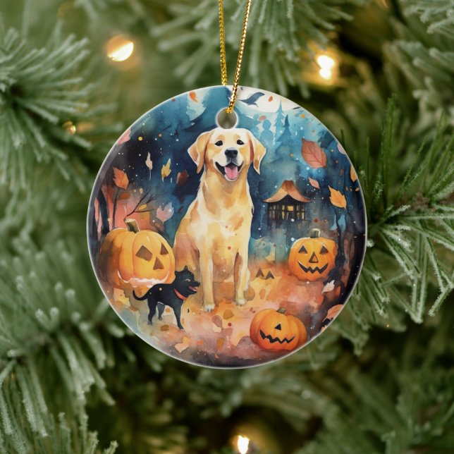 Adorno De Cerámica Halloween Finlandés Lappund Con Calabazas Temerosa (Árbol)