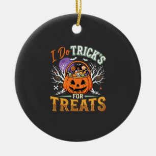 Adorno De Cerámica Halloween Hago Trucos para Dulces Calabaza