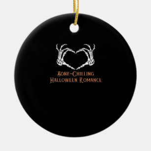 Adorno De Cerámica Halloween Haunted Heart Skeletal Bone Chilling Cla
