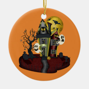 Adorno De Cerámica Halloween Haunted House