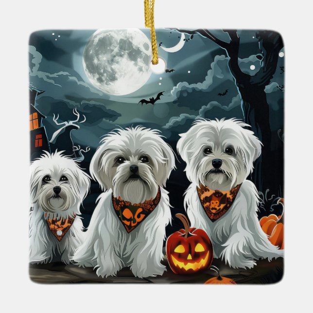 Adorno De Cerámica Halloween maltés Spooki (Anverso)